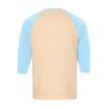 Men's Button-Down Contrast Raglan 3/4 Sleeve Top