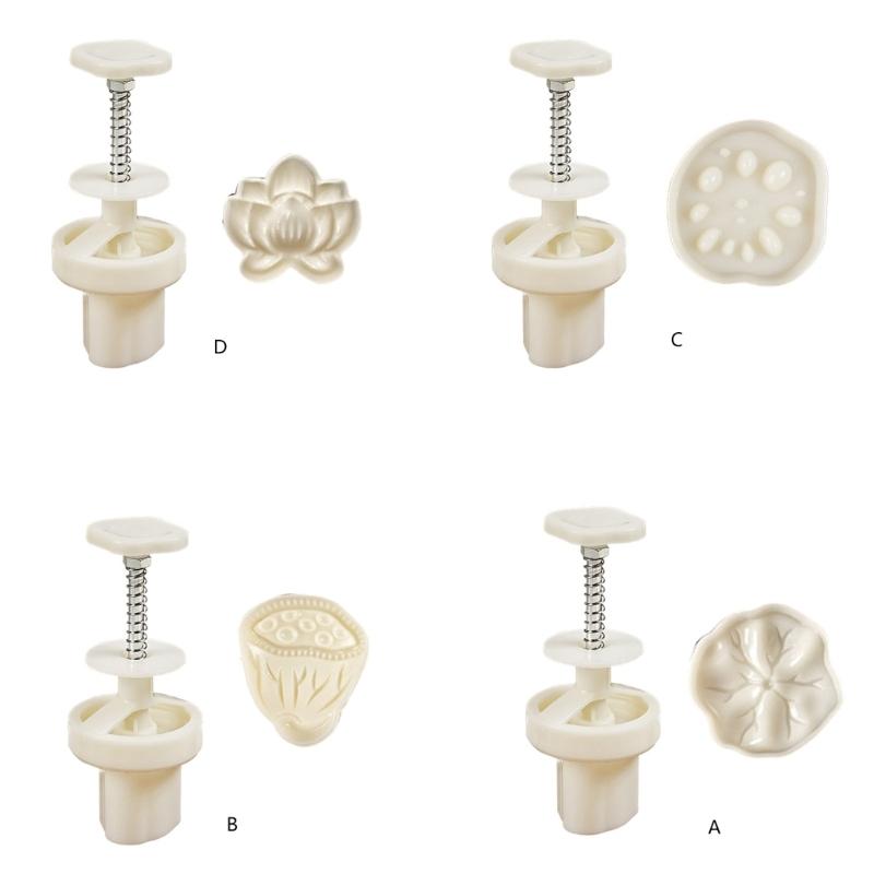 Chinese Style Flower Mooncakes Stamp Tool Green Bean Pastries Stamp Innovative Pastries Mold for Cultural Celebrations