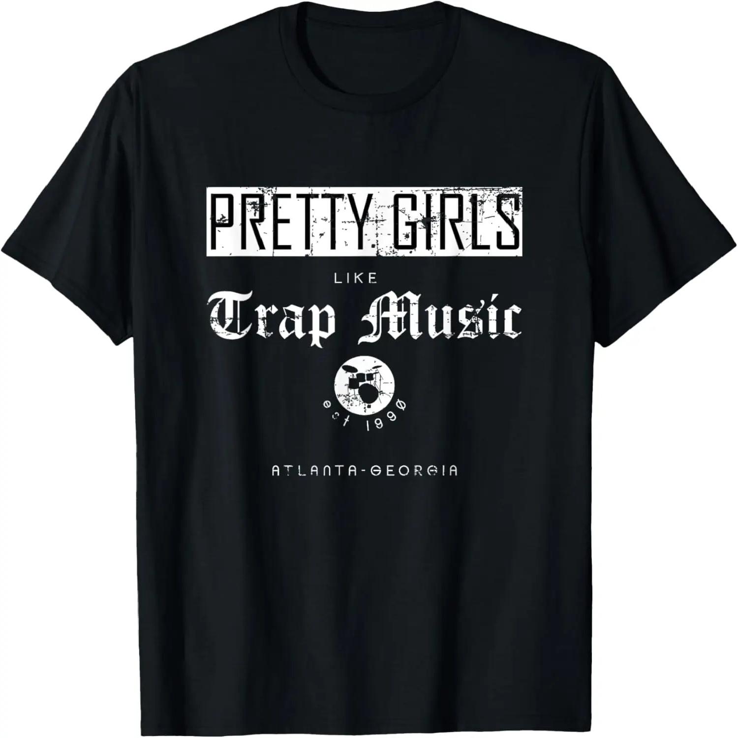 Pretty Girls like trap music shirt - drum set distresed XXXXXL чёрный