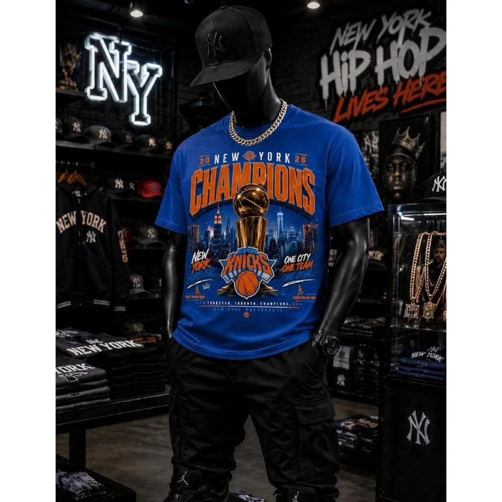 Hot Sale New York Basketball Champions 2026 New T-shirt Men Women Summer New Tee Streetwear Harajuku Fashion Cotton Y2K Loose Casual Oversized Top