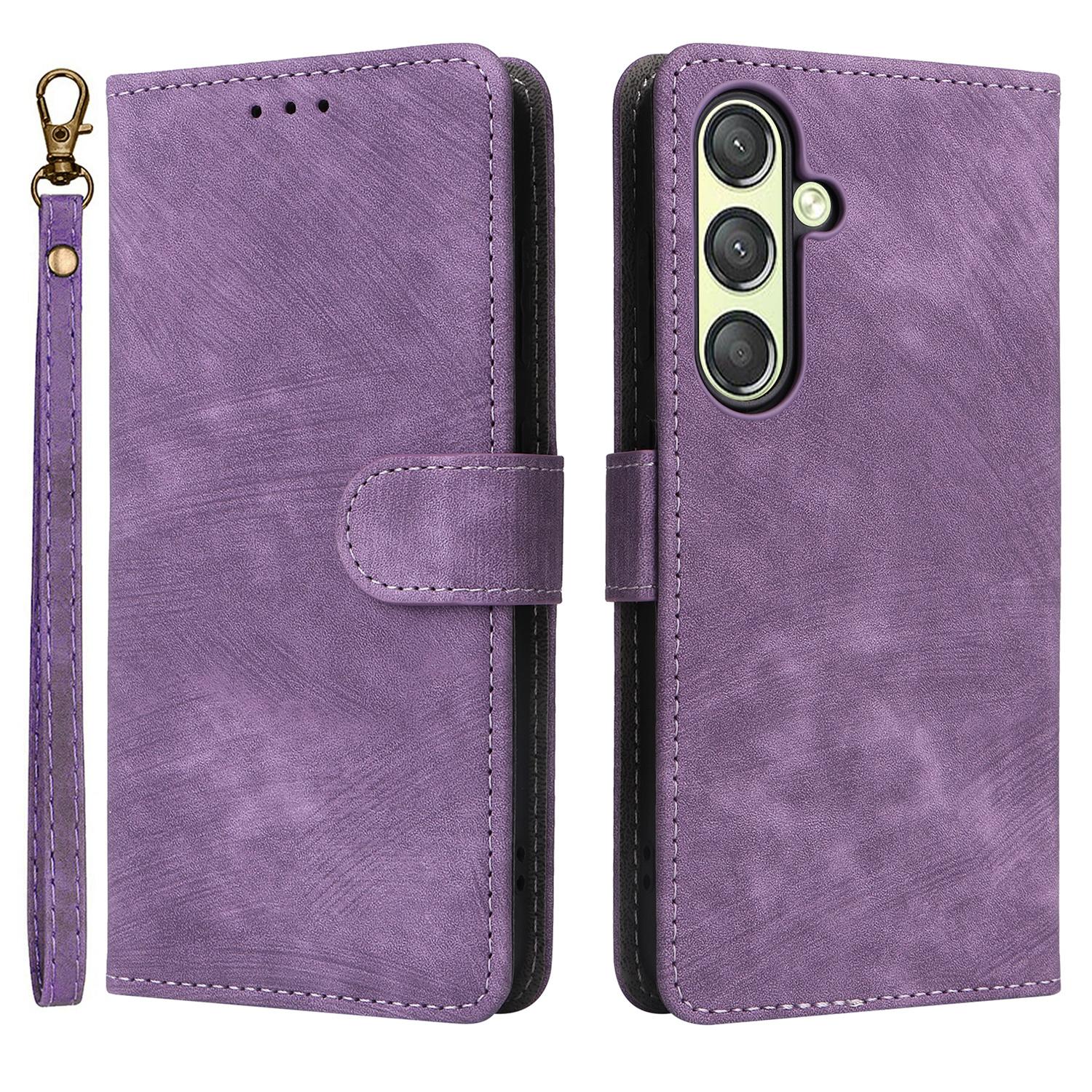 

For Samsung Galaxy S25+ Case Wallet RFID Blocking PU Leather Cover Viewing Stand Purple