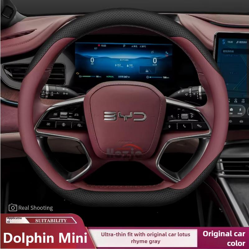 Leather Car Steering Wheel Cover for BYD Dolphin Mini 2024 2025 2026 Accessories