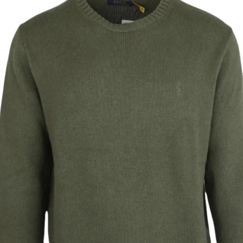 Polo Ralph Lauren Solid Color Pony Logo Embroidered Crew Neck Sweater Standard Fit Men sweater 710884460-008