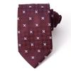 MICHIKO LONDON Brand Made in Silk Jacquard Woven with Small Embroidery Necktie, Japan, 100% (D Pattern Red)