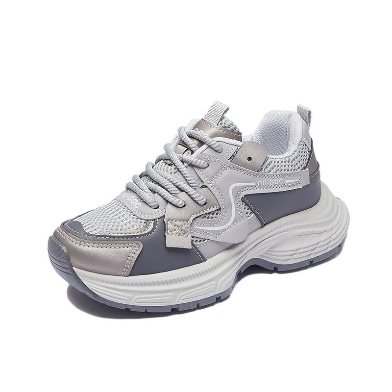 2025 spring and autumn new retro thick sole height increase small light casual sports shoes popular dad shoes women