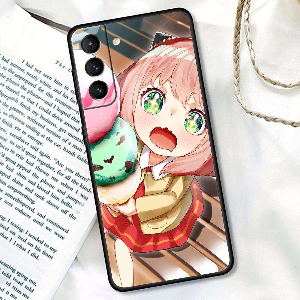 Süße Mädchen Spy X Familie Anya Forger Anime Hülle Abdeckung für Samsung Galaxy S21 S22 S20 S 21 Ultra FE Plus S8 S9 S10 Plus Lite Hüllen