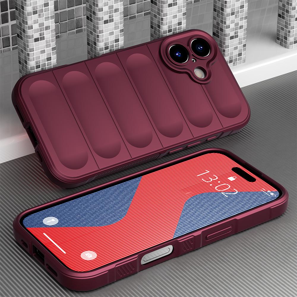 

KEYSION Противоударный матовый чехол для iPhone 16 Pro Max 2024 Мягкий силиконовый противоскользящий задний чехол для телефона для iPhone 16 Plus 15 Pro Max for iPhone 16 вино красного
