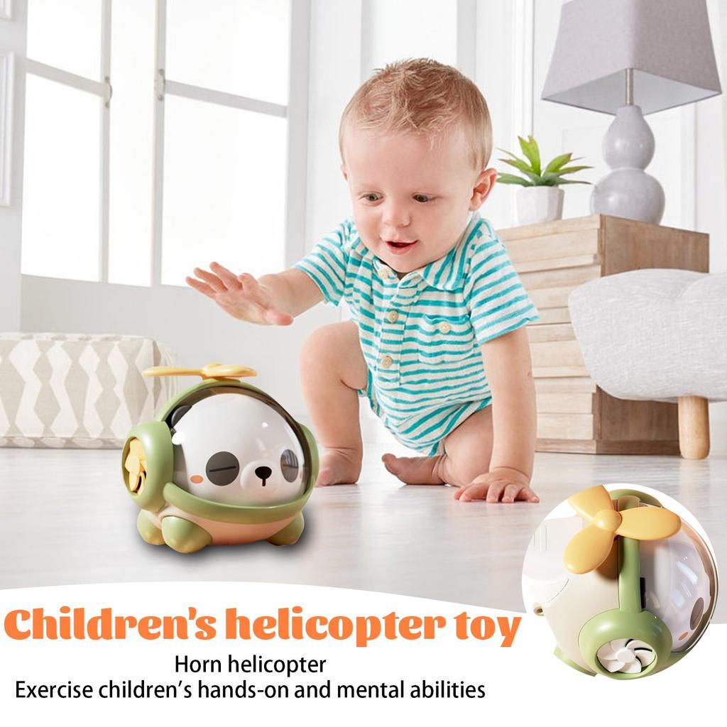 Roztomilá kreslená helikoptéra Roztomilá 0-3letá píšťalka Spinning Baby Hračka Rodič-dítě Interaktivní logická hra