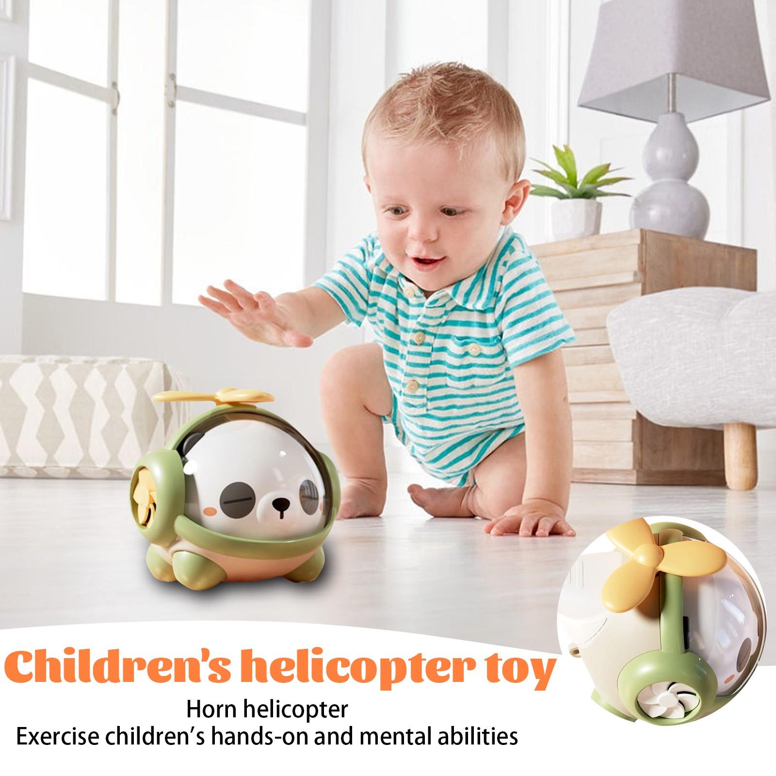 

Милый мультяшный вертолет, милый свисток для детей от 0 до 3 лет, вращающаяся детская игрушка, интерактивная игра-головоломка для родителей и детей One Size зелёный
