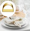 D Type Gold Napkin Rings Alloy Made 1 cm Diameter Compatible with Folded Napkins for Everyday and Formal Dining