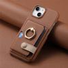 Leather Ring Support Phone Case for IPhone 16E 16 15 14 13 12 11 Pro Max X XR 7 8 Plus Wallet with Card Holder Shockproof Cover