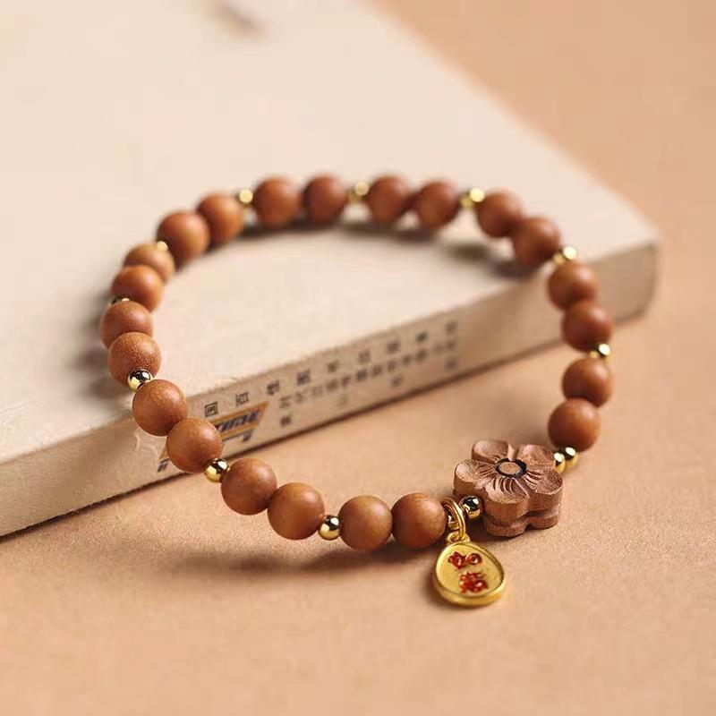 

Sandalwood bracelet with a fresh, elegant, natural scent6mm Single-loop rosewood prayer bead bracelet Sandalwood model6mm