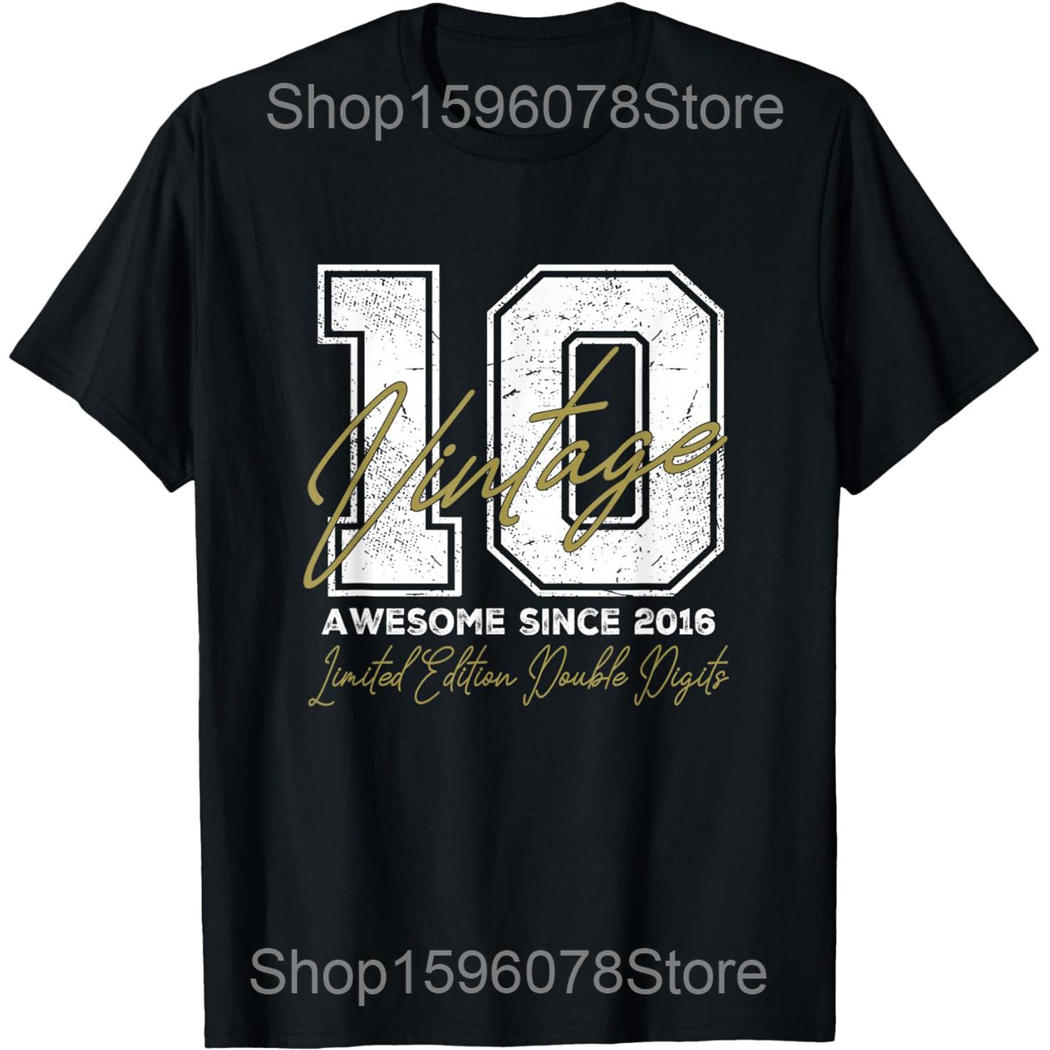 10th Birthday Level Unlocked Dab Gamer 10 Year Old Bday T Shirts Humor Streetwear Tee Short Sleeve Unisex Loose Clothing S