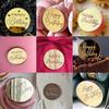 10pcs Acrylic Happy Birthday Cake Toppers Cake Decoration Disc Round Cupcake Toppers for Various Birthday Party Cake Decor