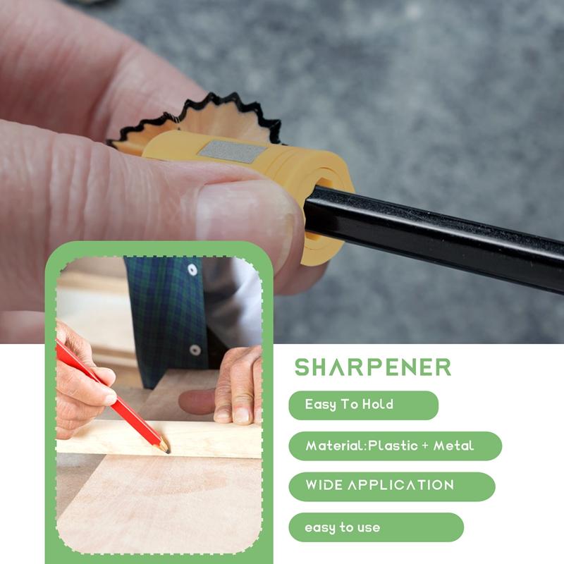 Carpenter Pencil Sharpener- 4 Pack Manual Pencil Sharpener For Flat Carpenter Pencils , Portable Pencil Sharpening Tool