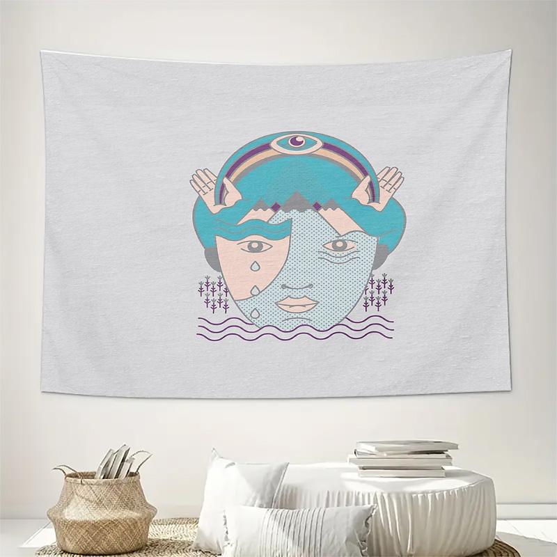 Bohemian Tapestry Wall Hanging Aesthetic Room Decor Hippie Wall Art Nature Landscape Home Textile Bedroom Living Room Backdrop
