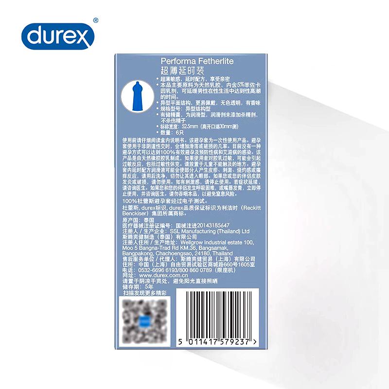 Durex Condoms Performa Fetherlite Natural Rubber Latex Condom 10 PCS