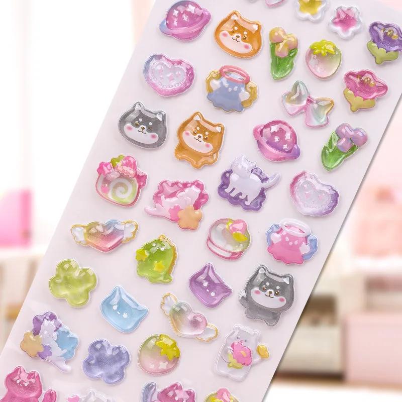 1 Pc Cute Creative Candy Rabbit Drop 3D Relief Stickers Scrapbooking Diy Diary Stationery Sticker Decor Cute Aesthetic Stickers