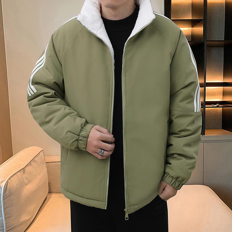 Men's Jacket Top Lamb Velvet Windproof Outdoor Sports and Casual Korean Style Trendy Cotton Jacket