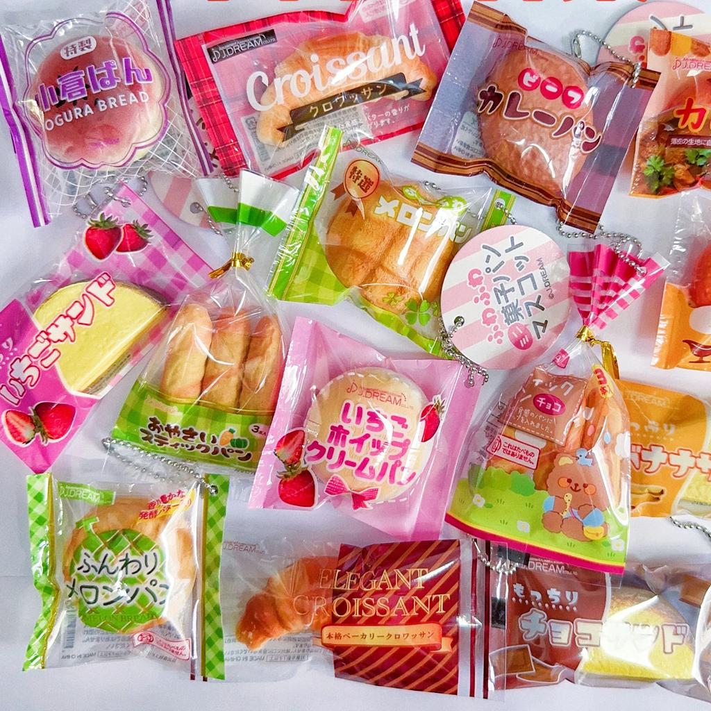 Japanischer Stil Brot Kapselspielzeug Langsam aufsteigend Squishy Beutel Bäckerei Quetsch Simulation Essen Stressabbau Schlüsselanhänger für Gashapon