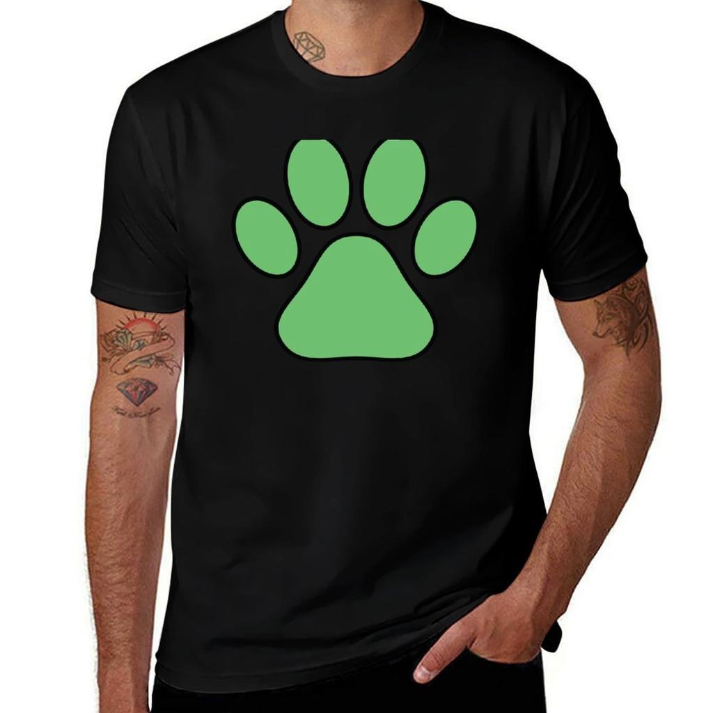 Green Paw Tshirt Modern Style Print Tshirt