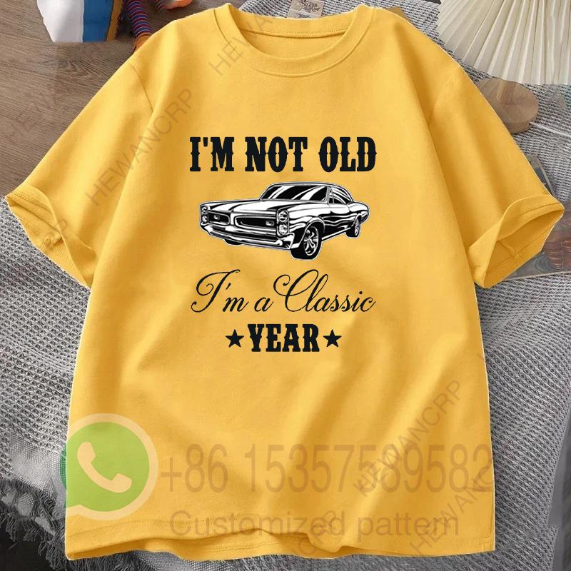 Im Not Old Herren T-Shirt Sommer Trainingsanzug Rundhals Pullover Kurzärmelig Harajuku Baumwoll Sweatshirt Lässig Atmungsaktiv Streetwear