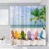 Ocean Scenic Shower Curtain Colorful Beach Chairs Funny Bathroom Curtains Tropical Nature Landscape Summer Palm Tree Hawaiian