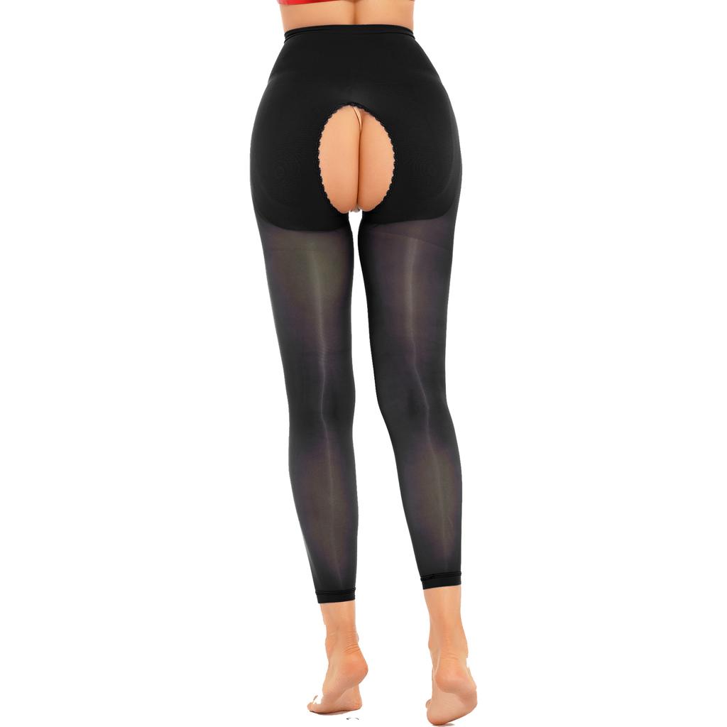 Ladies See Through High Waist Skinny Pants Open Crotch or Regular Stockings Honeymoon Gift
