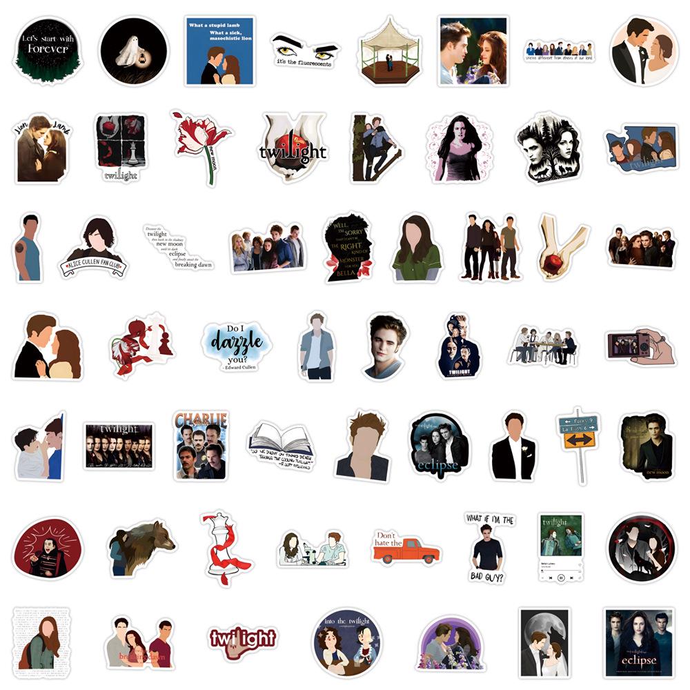 55 Sheets Twilight Graffiti Stickers for Skateboards & Water Bottles
