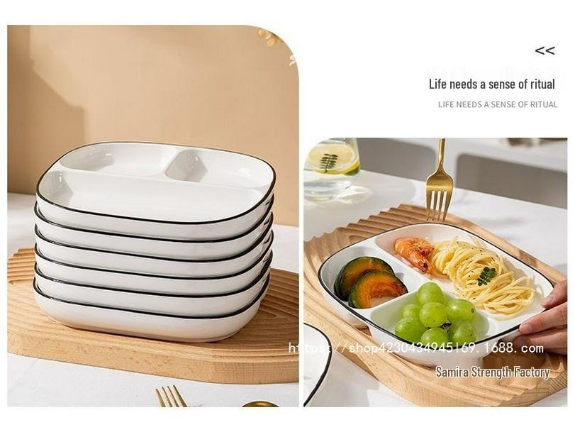 Children’s Ceramic Divided Plate for Portion Control - Creative, Household Breakfast Dish