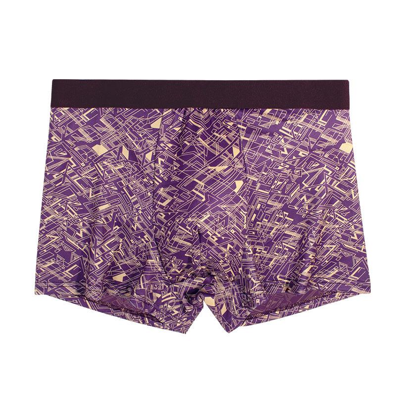 Men's Printed Underwear Comfortable and Breathable Elastic Flat Underwear Square Underwear