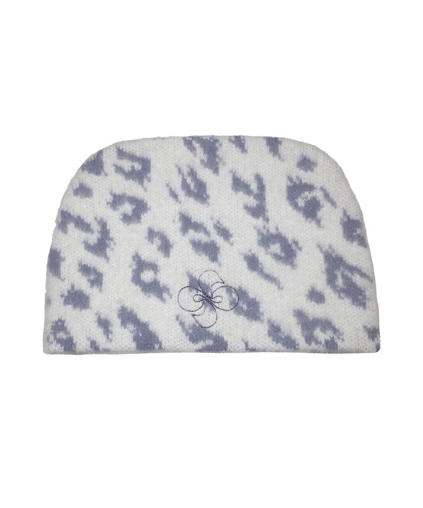 HERETIC Heretic Leopard Mohair Beanie / White
