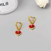 Fashion Commuter K Series Peach Heart Earrings Earrings Love Premium Earrings