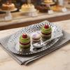 Rustless Steel Food Tray Hammered Texture Dessert Plates Decorative Serving Tray  for Kitchen Party