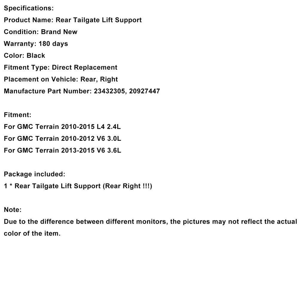 Right Side Power Liftgate Actuator Hatch 20927447 Fit GMC Terrain 2010-2015 SUV