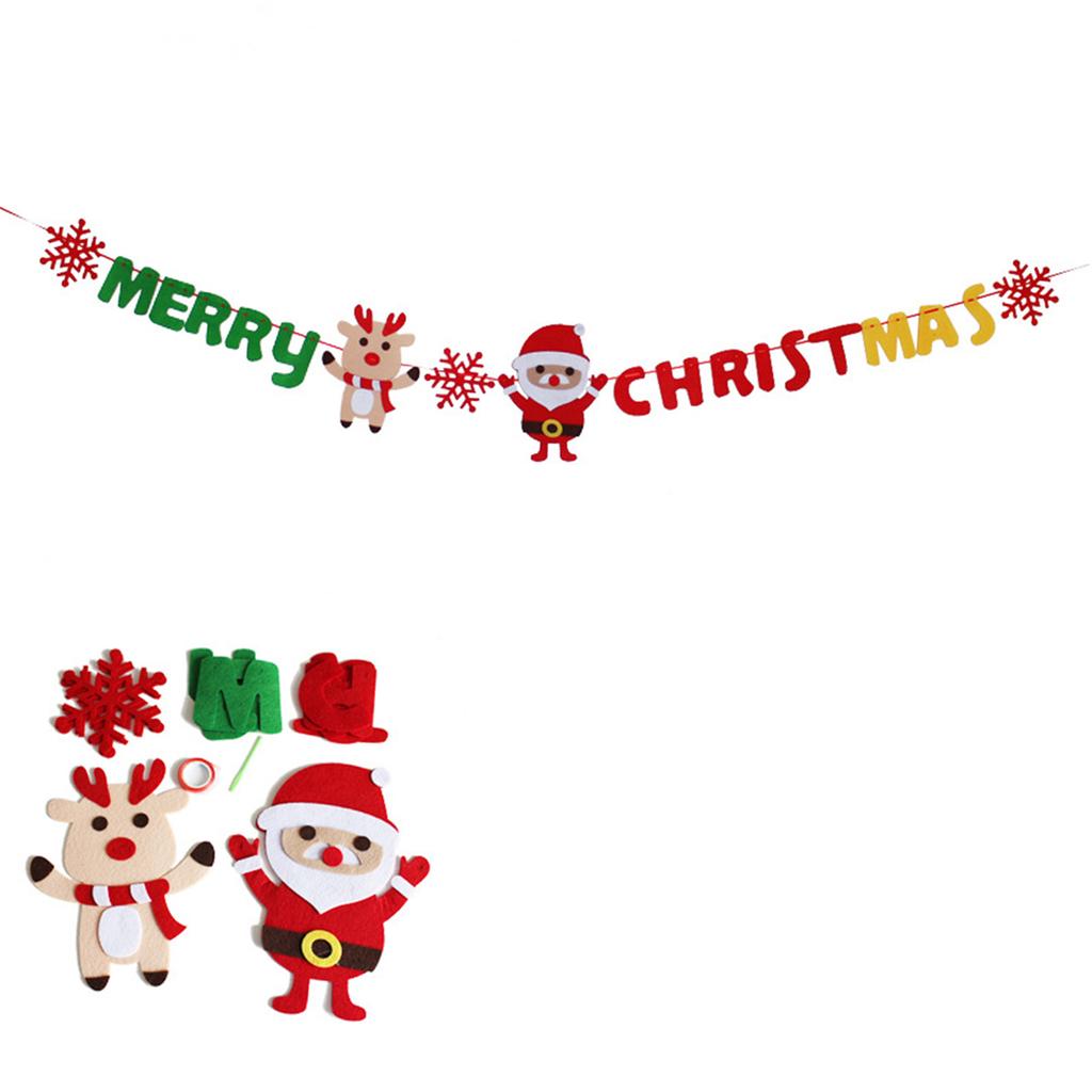 Festive Christmas Hanging Garlands Festival Santa Letter Christmas Bunting Decors for Yuletide Decorating Needs