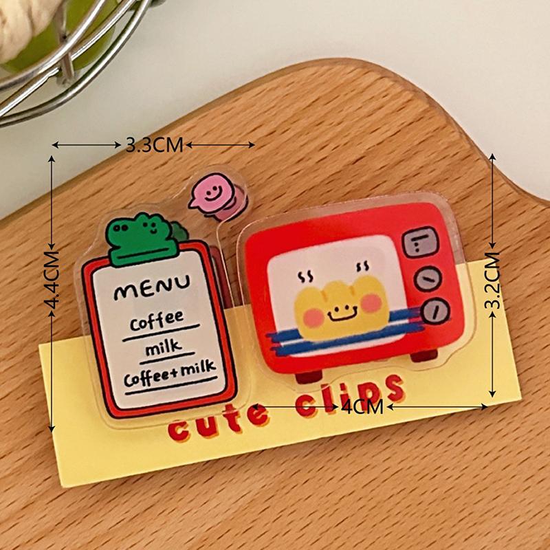 1 Paar Süßer INS Animierter Obst-Siegelclip Notizclip Cartoon-Dekoration Geschenk Acrylclip Büroaccessoires