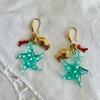 Starfish Ocean Earrings: Seahorse Series with Goldfish and Coral Design in Stainless Steel