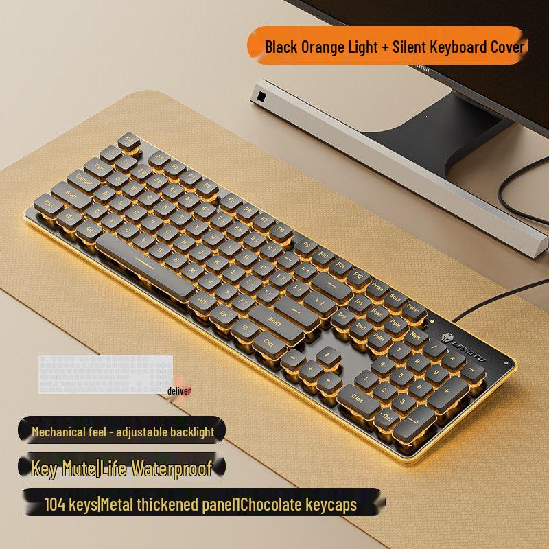 Langtu Silent Wired Mechanical Keyboard and Mouse Set for Office Use - Men & Women