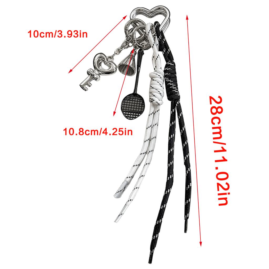 Korean Style Badminton Design Backpack Charm for Athletes and Students Practical Alloy Keychain Fashion Bag Pendant