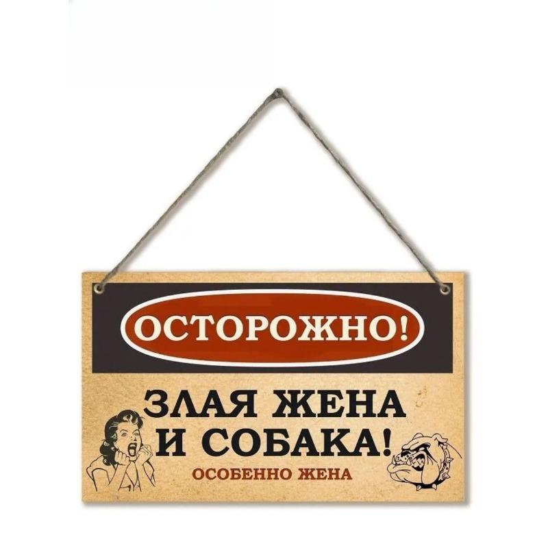 DORA Tin Sign Warning Evil Dog Wife Metal Sign Funny Home Decor Plaque 20x30cm(7.8x11.8inch)