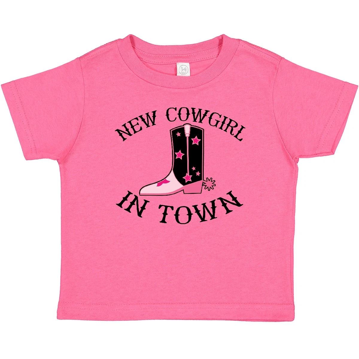 

Inktastic New Cowgirl In Town Cow Girl Baby T-Shirt Boots Childs Shower Her Tees 160