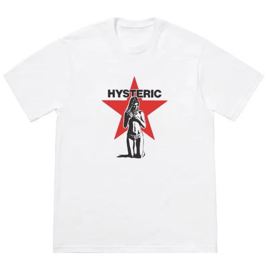 Nouveau T-shirt Tendance de Haute Qualité à Manches Courtes Vêtements Homme Hysteric Glamour Américain Rétro T-shirt Culture Street Coton pour Homme Femme