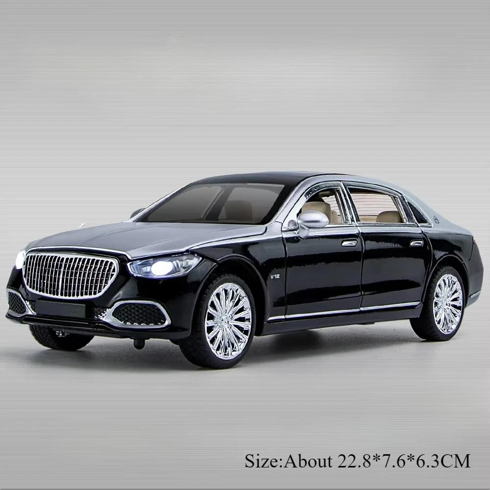 1:24 GLS600 S680 Model Diecast Alloy Toy Car Sound Light Pull Back Front Wheel Steering Door Opened Vehice Children Holiday Gift