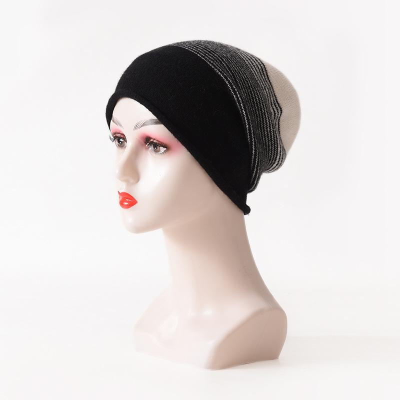 Autumn and winter new cashmere knitted hat fashionable versatile thickened warm jacquard ear protection men's and women's cashmere wool hat