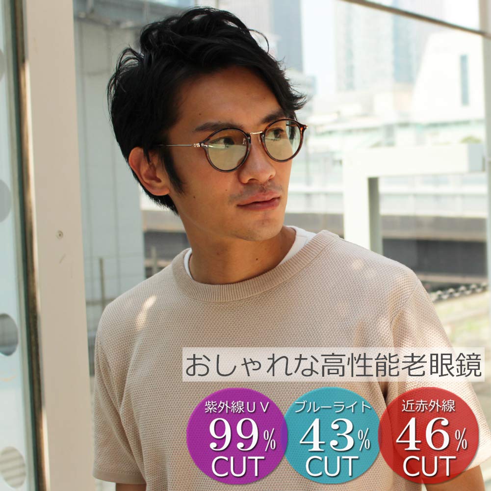 [Eight Tokyo] Reading Glasses, Blue Light Blocking, Stylish, Unisex, Cute, 2.5mm, UV Protection, Senior Glasses, Reading Glasses [Sabae Manufacturer D