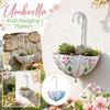 Umbrella Shape Wall Mounted Metal Plant Basket Decorative Iron Hanging Flower Pot for Indoor Outdoor Home Garden Wall Decoration