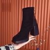 Platform Short Boots for Women 2024 Autumn New Fashion Casual Square Toe Chunky Heels Women Shoes All-match Square Toe Boots