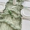 Bohemian Ruffled Table Runner - Crinkle Twist Style Table Flag for Wedding & Party Decor