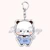 Cute Bubu Love Dudu Yier Keychains Couple Bear Panda Keyrings for Accessories Bag Pendant Key Chain Jewelry Fans Lovers Gifts